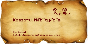 Koszoru Mátyás névjegykártya